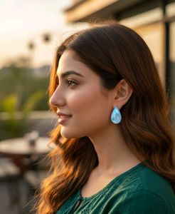 Vibrant Pink Iridescent Teardrop Dangle Earrings