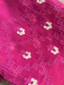 Pink Embroidered Saree