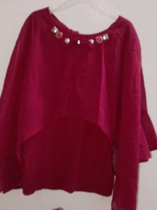 Maroon Top &amp; Palazzo Pants Set