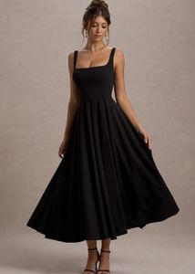 Black fit and flare dress