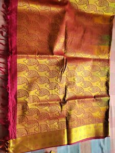 Wedding Cotton Silk Saree With Stitched Blouse
