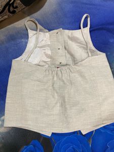 Grey Button-Down Waistcoat Top
