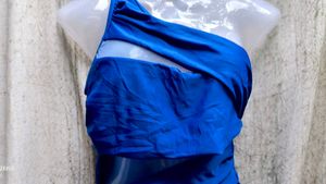 Blue One-Shoulder Swimsuit