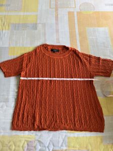 Vero Moda Rust Knit Short Sleeve Top