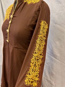 Brown Embroidered Anarkali Dress
