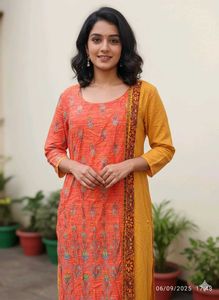 XXL size Elegant Orange & Yellow Kurta