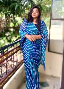 Striped Blue Saree
