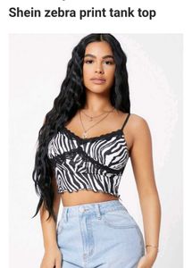 SHEIN Zebra Print Lace Cami