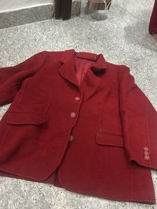 Red Wool Blend Jacket