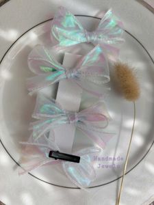 Iridescent Shiny Light Lavender Bow Adornment