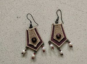 Boho Burlap Necklace &amp; Earring Set