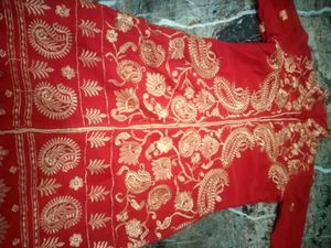 Red &amp; Gold Salwar Kameez Suit