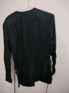 Embroidered Black Top