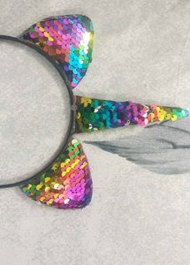 Rainbow Unicorn Sequin Headband