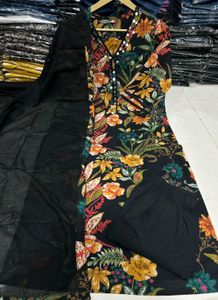 Black Multicare Floral Dress Available In All Size