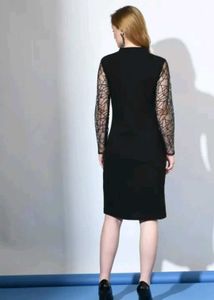 Black Lace Sleeve Bodycon Dress