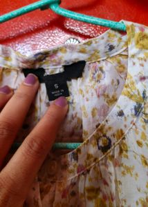 Off White Printed Top Loose Style