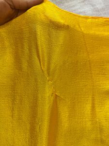 Yellow Embroidered Chiffon Saree