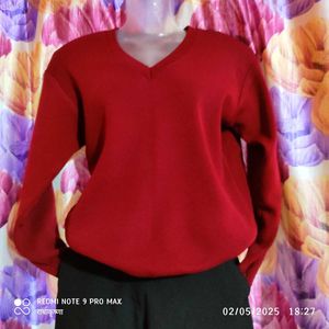 Red V-Neck Top