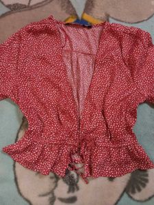 Red Floral Crop Top