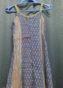 Cute Blue Dress Or Kurti With Slit In Front