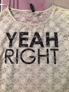 H&amp;M Lace &#39;Yeah Right&#39; Top