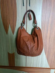 Imported Brown Leather Handbag