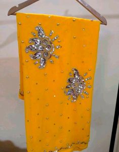 Chiffon Bright Yellow ✨Saree Blouse
