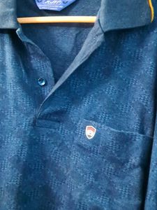 Blue Patterned Polo Shirt