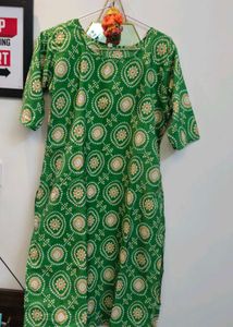 Green Bandhani Print Kurti