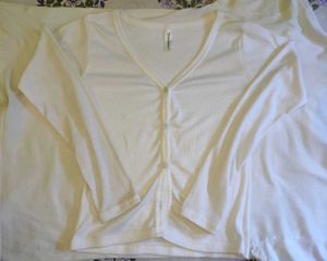 White Button-Down Cardigan