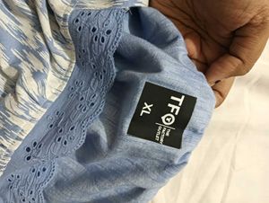 ✮⋆˙Chic Blue Patterned Top