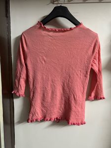 Pink Ruffle Cardigan