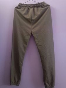 Khaki Textured Joggers with Drawstring Waist