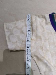 Long Anarkali Type White Kurti