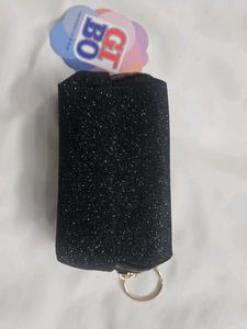 Glam Black Swan Glitter Pouch