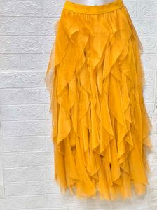Net Mustard Yellow 💛 Skirt Free Size fixed Price