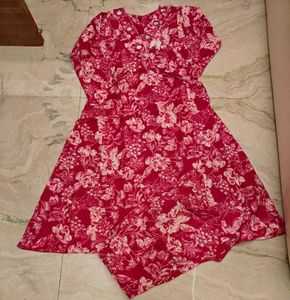 Mirror Work Floral Kurta Set
