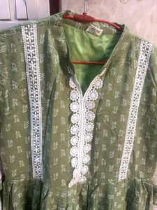 green anarkali kurta