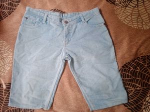 Light Wash Denim Bermuda Shorts