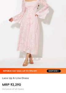 Lace-Up A Line Dress