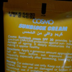 Cosmo Sunblock cream(100ml) made in dubai UAE