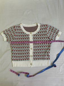 Korean Floral Knit Cardigan Bust 34