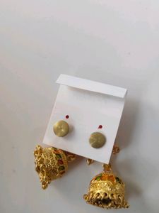 3 Golden Artificial Jhumki Set