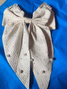 Pearl &amp; Rhinestone Bow Clip