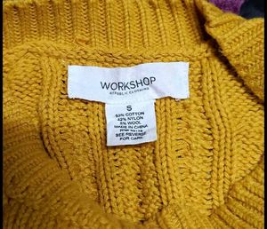 Yellow Knit Pullover Sweater