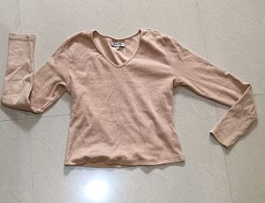 Roadster Cream Long Sleeves T Shirt Women