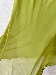 Chartreuse Sheer Long Sleeve Top