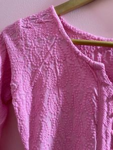 Pink Embroidered Kurta