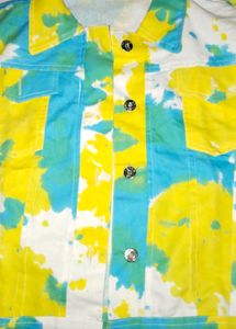 Baesd Tie&amp;Dye Denim Jacket💛💙✨